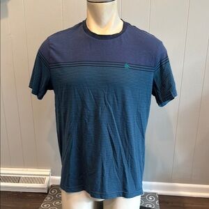 Original Penguin Men’s Large Blue and Green Striped Short Sleeve Tee